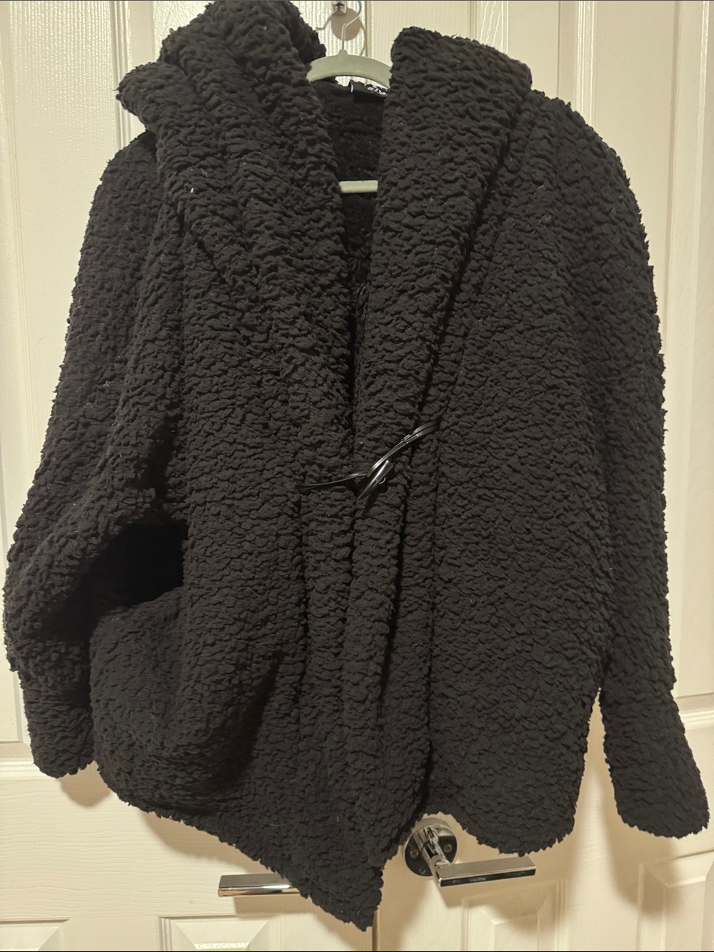 POPFLEX cozy Black Sherpa Hooded Jacket S/M